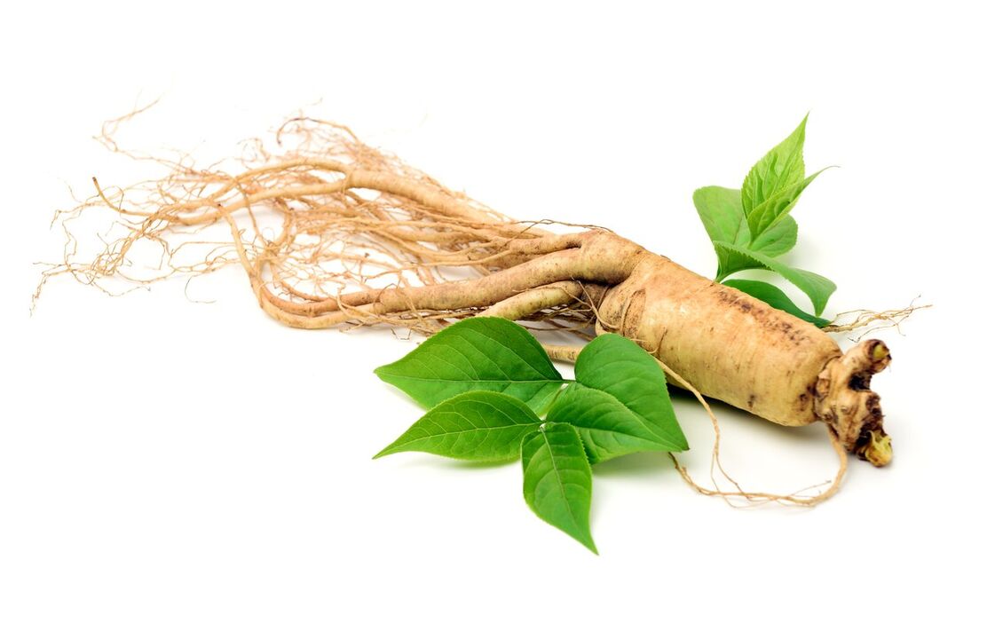 Ginseng Wurzel in Kapseln, die sie reinigten